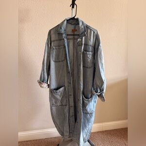 Anthropologie Pilcro Draped Denim Duster Jacket. Size XS.